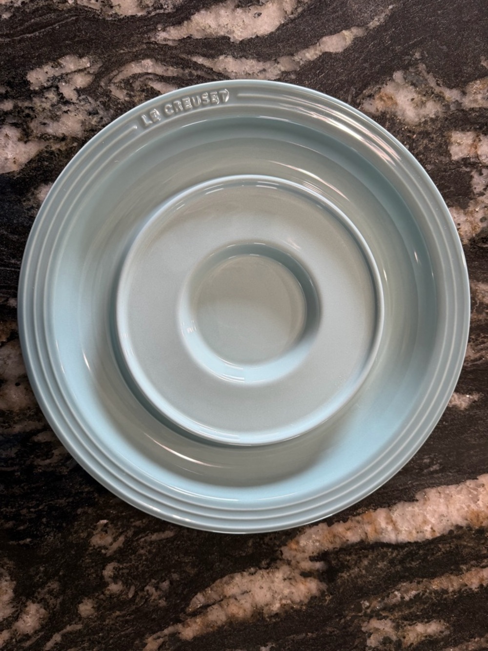 Le Creuset Sea Salt Ceramic Dip, Cheese Platter & Snack Serving Plate
